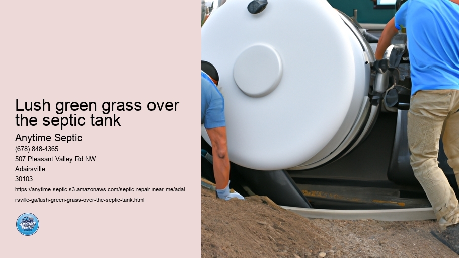Lush green grass over the septic tank